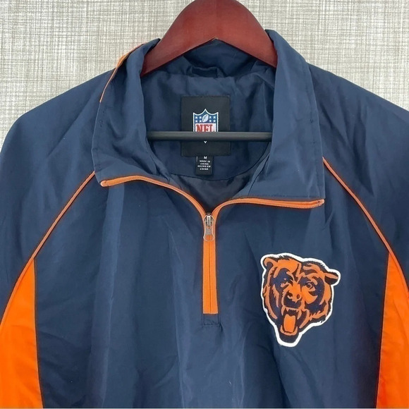 Bears Windbreaker Side 1/2 Zip Elastic Waist Men's M 8584/b - Picture 2 of 10